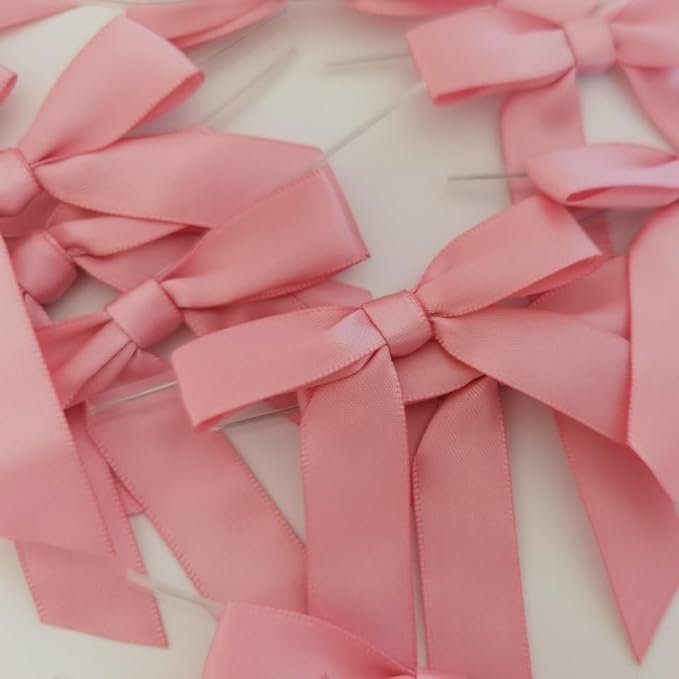 50pcs 2-1/2" Rose Gold Satin Ribbon Bows - Image 6