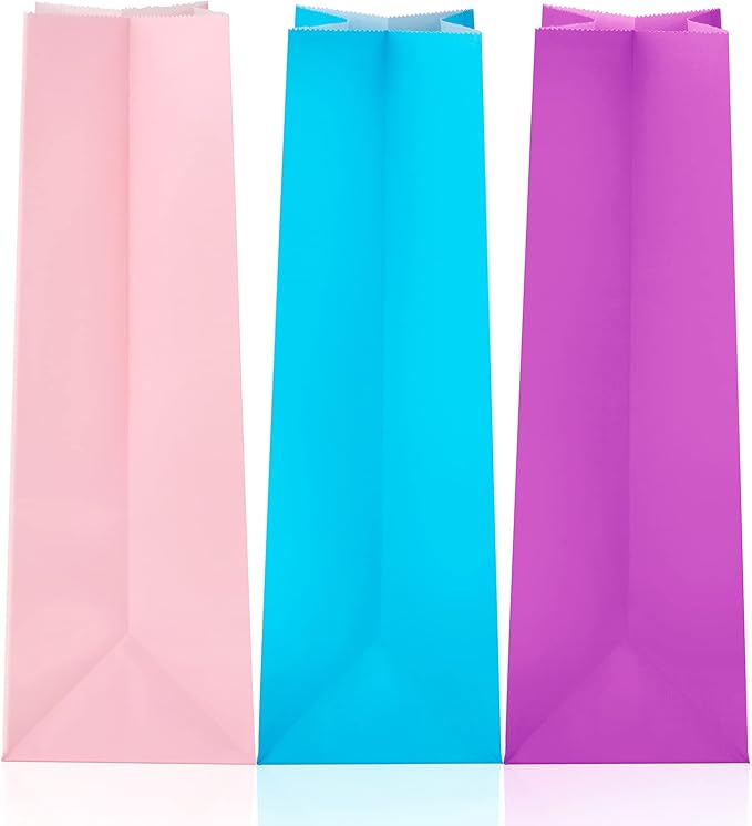 Cooraby 30 Pieces 5.1 x 3.1 x 9.4 Inches Colorful Kraft Paper Bags - Image 4