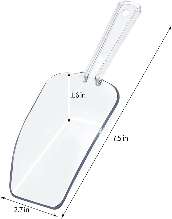 4Pcs Clear Plastic Ice Scoop for Freezer, Mini Candy Popcorn Scoops for Buffet - Image 2