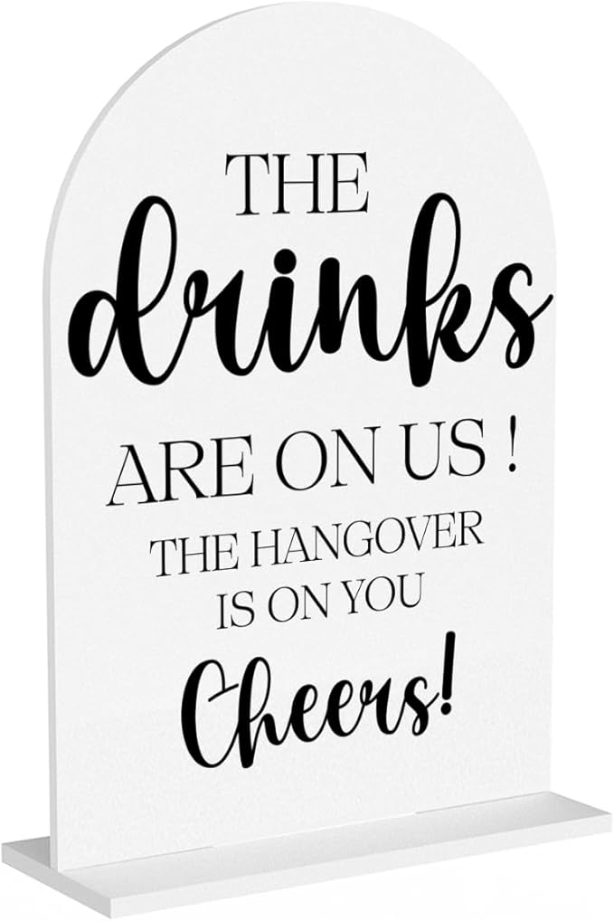 The Drinks are on Us Sign, Open Bar Signs, Wedding Engagement Bridal Shower by AASRR