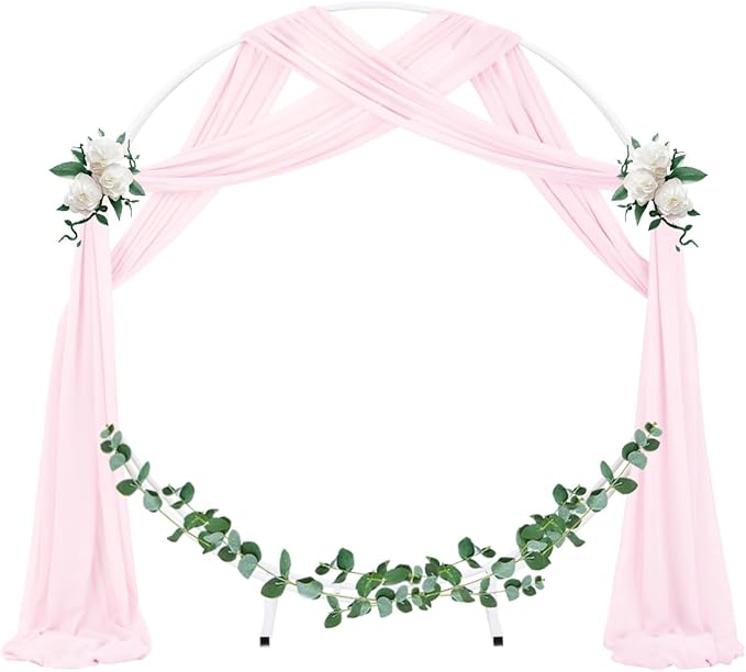 Socomi Wedding Arch Draping Fabric 3 Panels 29" x 19Ft Blush Pink Sheer Chiffon - Image 2