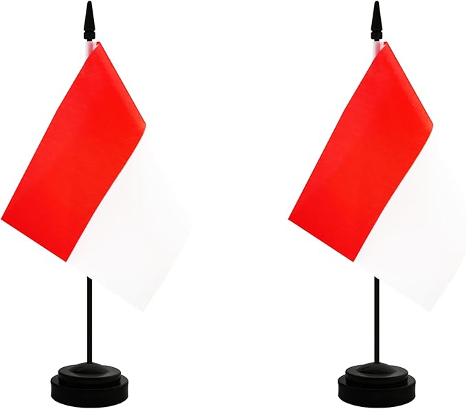 2 Pack Indonesia Desk Flag, Indonesian Table Office Flag by Unknown