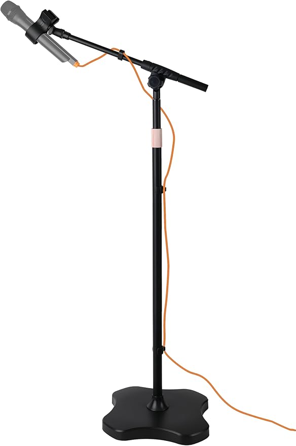 Mic Stand Floor with Boom Arm Microphone Stand with Heavy Weighted Base by Hocoder