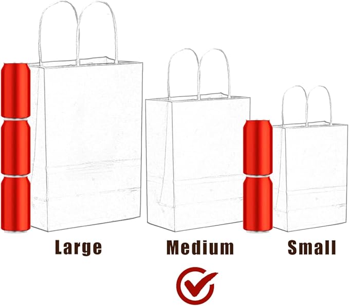 qiqee 50-Packs Red Paper Gift Bags - Image 6