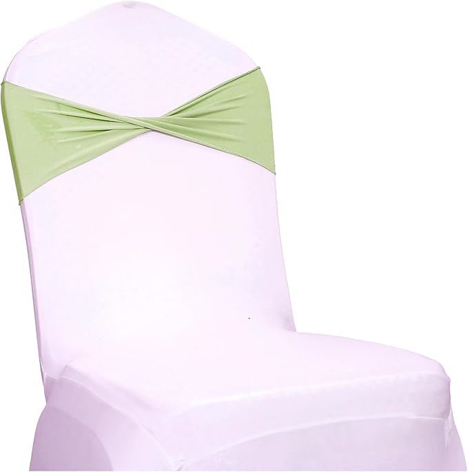 MDS Pack of 75 Spandex Chair Sashes Bows Elastic Stretch Dining Chair Bands - Image 3