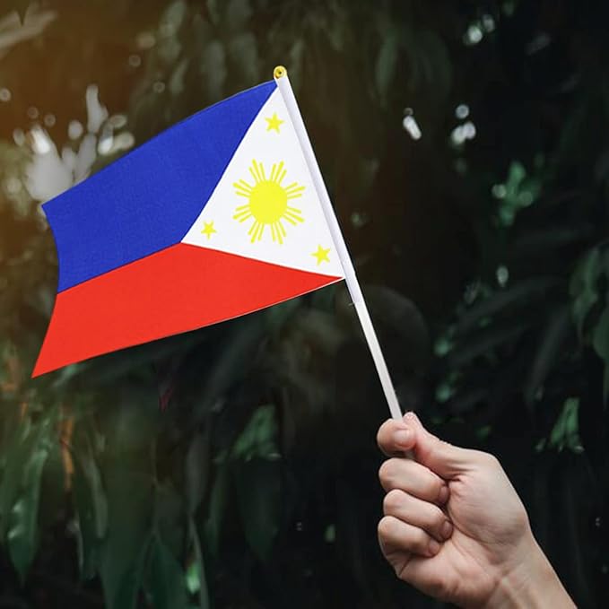 Philippines Flag Filipino Flag, Small Mini Handheld Philippines Flags on Stick - Image 6