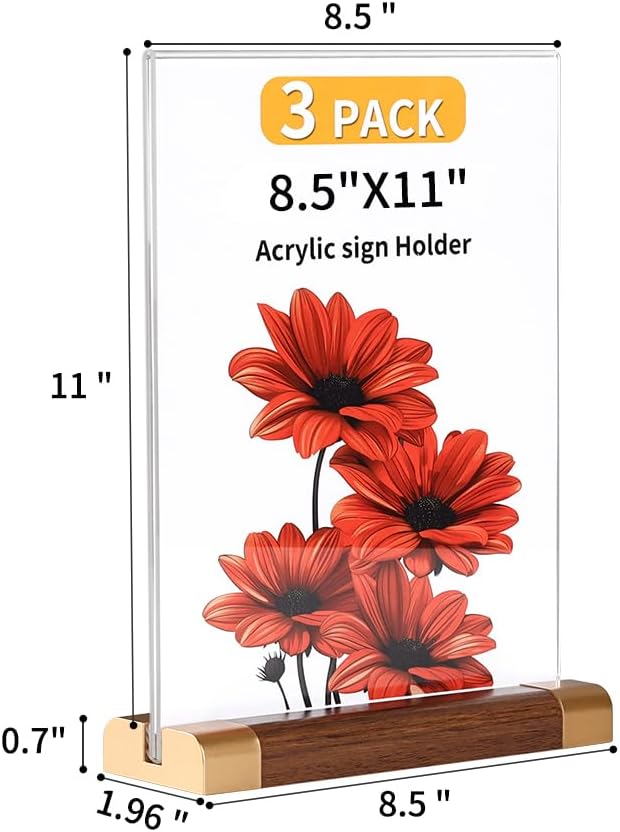 8.5 x 11 Inch Acrylic Sign Holder - Image 3