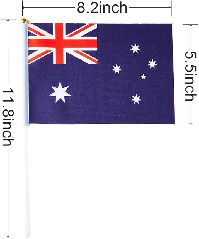 Australia Flag Australian Flag, Small Mini Handheld Australia Flags on Stick - Image 3