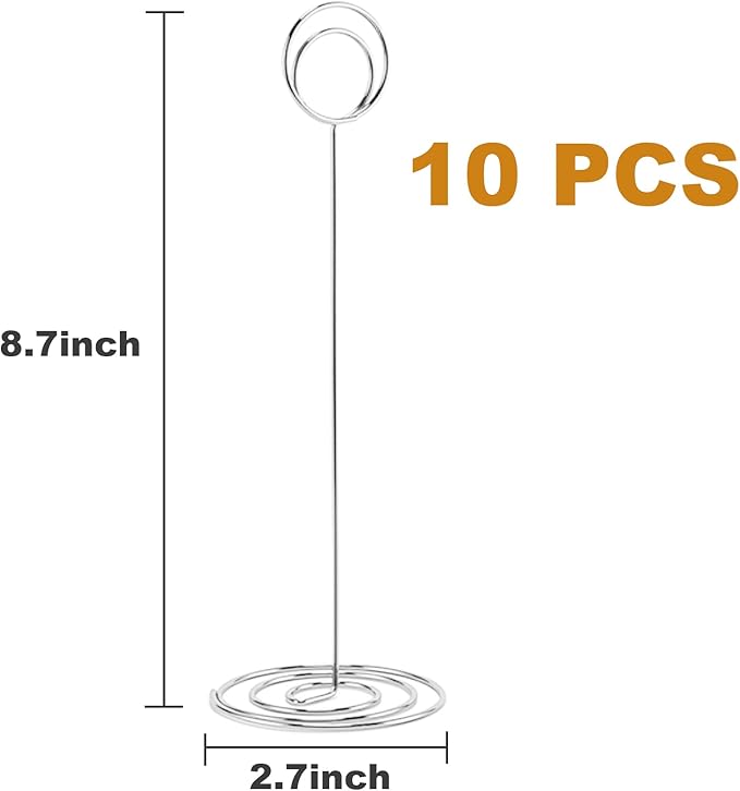 10Pcs Place Card Holder, Table Number Holders, Wire Picture Holder, Table Card - Image 2