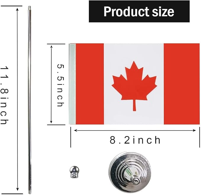 Canada Flag Canadian Flags, Small Mini Canadian Desk Flag, Used - Image 2