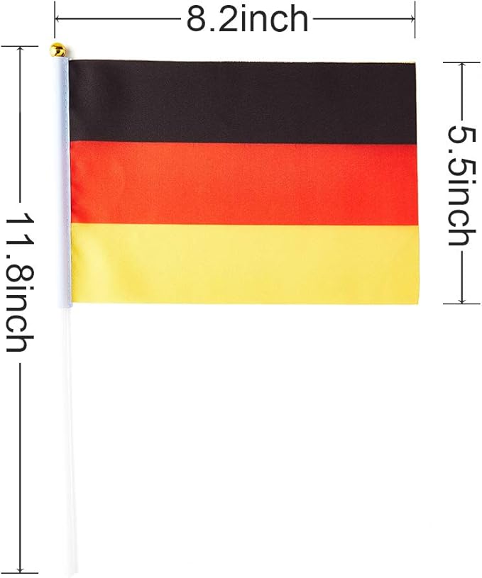 German Flag German Flag, Small Mini Handheld German Flags on Stick - Image 3