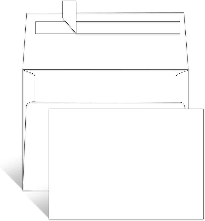 Goefun White Blank Cards and Envelopes 4 x 6 Flat Postcards and A6 Envelopes by Goefun