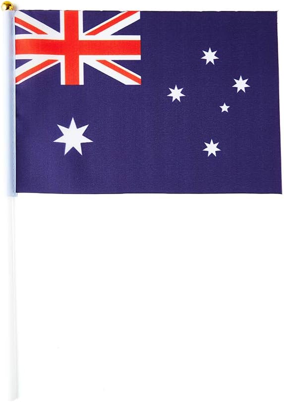 Australia Flag Australian Flag, Small Mini Handheld Australia Flags on Stick - Image 2