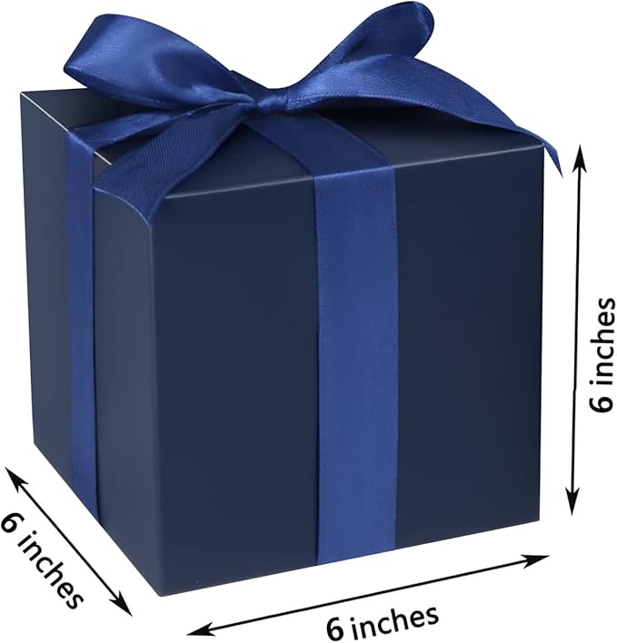 COTOPHER Small Gift Boxes 25 Pack 6x6x6 inches Blue Gift Boxes - Image 5
