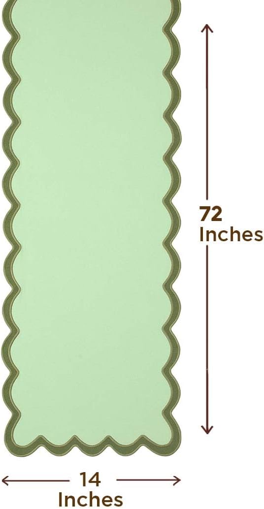 Folkulture Table Runner | Table Runners 72 inches Long | Scallop Table Runner - Image 3