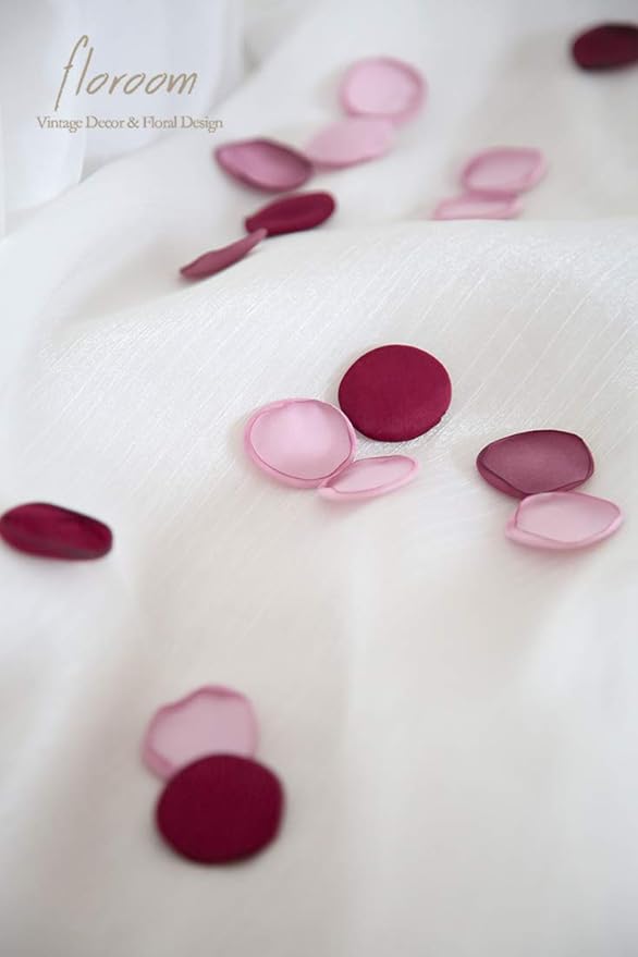 Floroom 300pcs Rose Petals Burgundy Maroon Mauve Faux Silk Flower Petals - Image 5