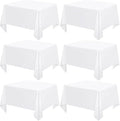 6 Pack White Square Tablecloths 52 x 52 Inch, Stain and Wrinkle Resistant by REWOMC