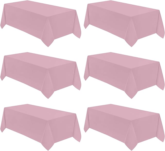 VidaFete Tablecloth 6 Pack 90 * 132inch Rectangle Table Cloth Polyester by VidaFete