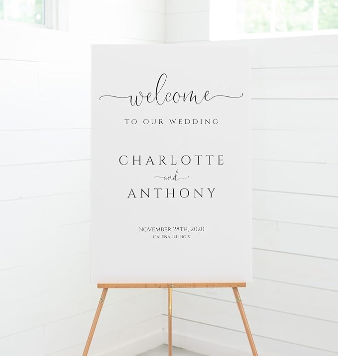 Wedding Welcome Sign, Welcome To Our Wedding Sign, Pole Mount - Image 3