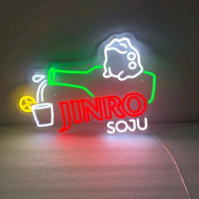 Jinro Soju Neon Light| Soju Neon Sign| Korean Wall Decor| Home Bar Neon Sign - Image 7