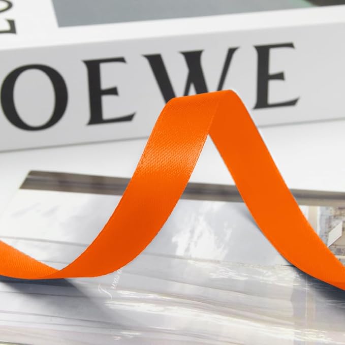 5/8 Inch Orange Ribbon, 100 Yards Orange Stain Ribbon - Image 3