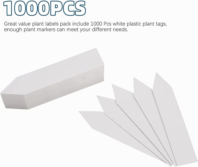 YaeCCC 1000 Pcs 4 Inches Plant Labels Plastic Plant Tags Nursery Garden Labels - Image 8