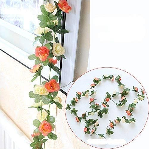 Miracliy 5Pcs 41FT Flower Garland Artificial Rose Arch Vines Fake Spring Floral - Image 4
