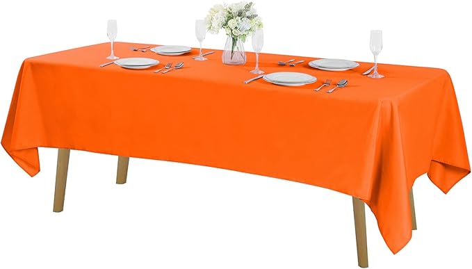 Rectangle Tablecloth 60x120 inch Washable Polyester Fabric Table Cloth by Cupuamon