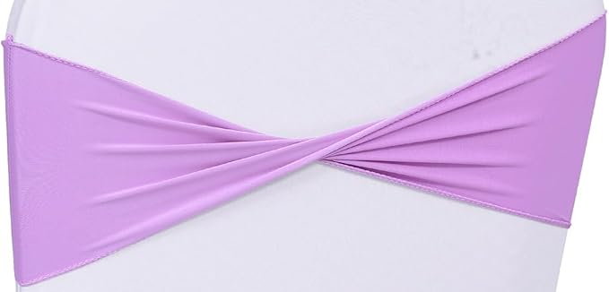 MDS Pack of 250 Spandex Chair Sashes Bows Elastic Stretch Dining Chair Bands - Image 2