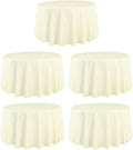 LTC LINENS 5 Pack 108 Inch Round Tablecloths Ivory by LTCLINENS