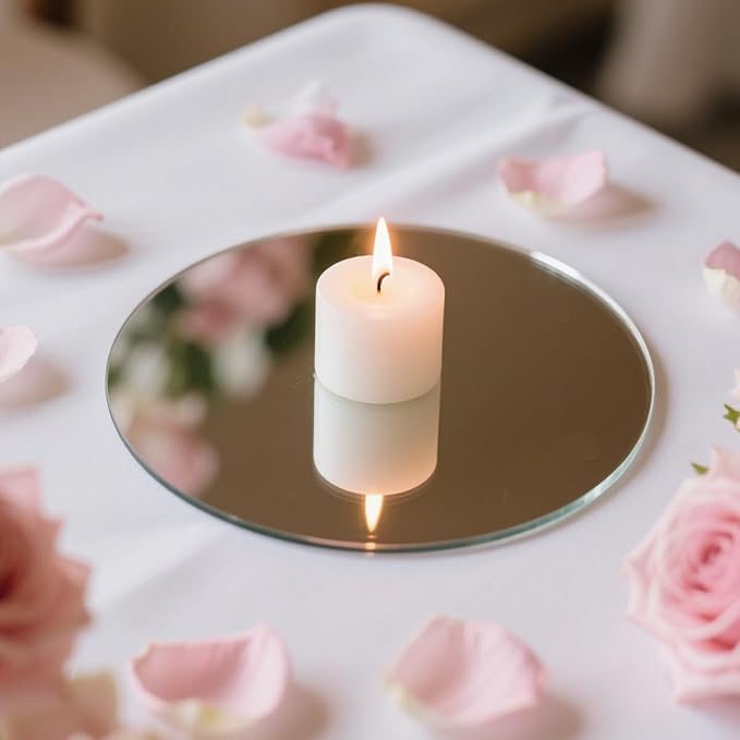 Small 6" Round Mirrors for Centerpieces, Mirror Tiles for Wall Table Wedding - Image 2