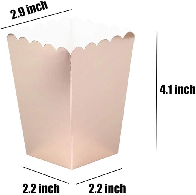 YESON Rose Gold Popcorn Boxes Mini Paper Popcorn Box - Image 2