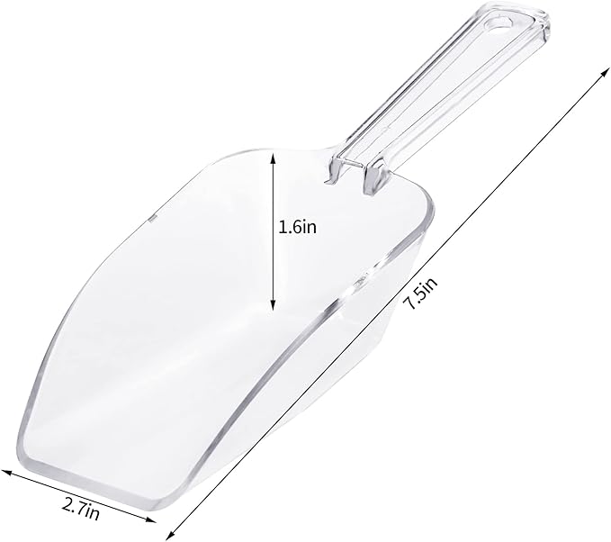 Ice Scoop Candy Buffet Containers Scoopers, Hmxpls Clear Plastic Scoop - Image 2