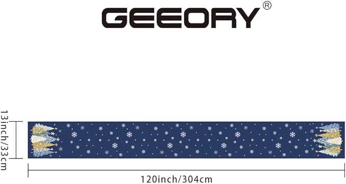 GEEORY Christmas Table Runner 13x120 Inch, Xmas Trees Snowflakes Holiday - Image 6