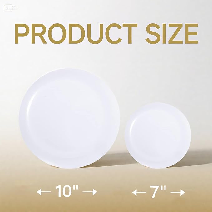 bUCLA 100PCS White Plastic Plates - Image 2