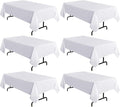 sancua 6 Pack White Tablecloth 60 x 120 Inch, Rectangle Table Cloth by sancua