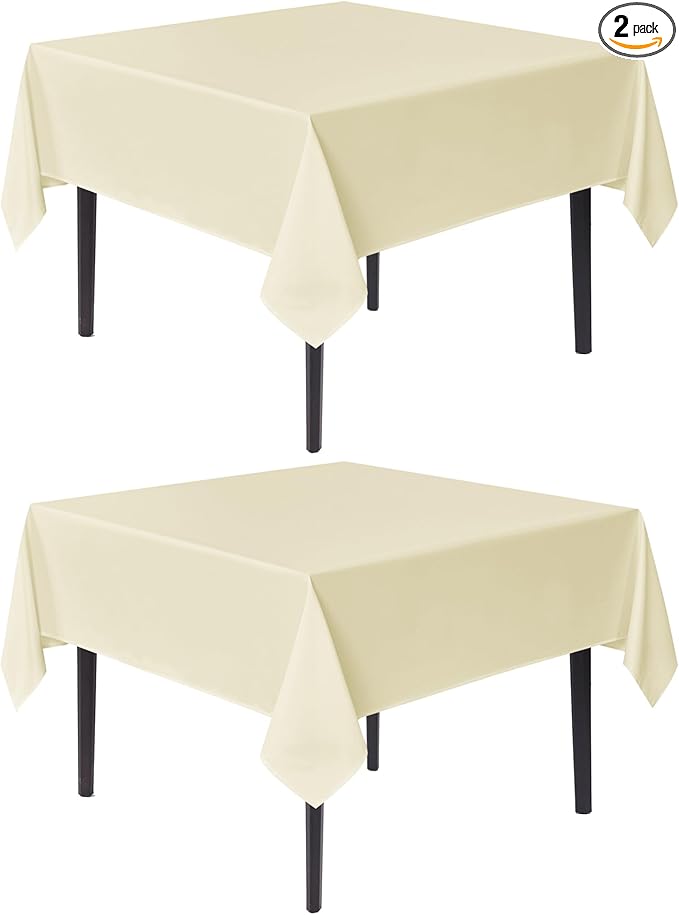 sancua Square Tablecloths 54x54 Inch, 2 Pack by sancua