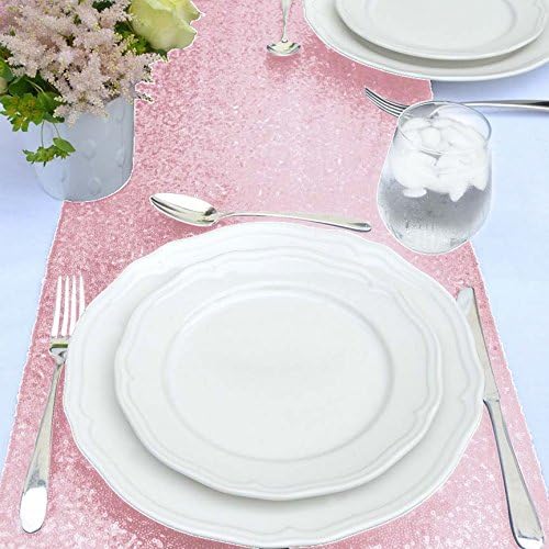 Pink Table Runner 10 Packs 12x72 Inches Sequin Glitter Table Runners - Image 6