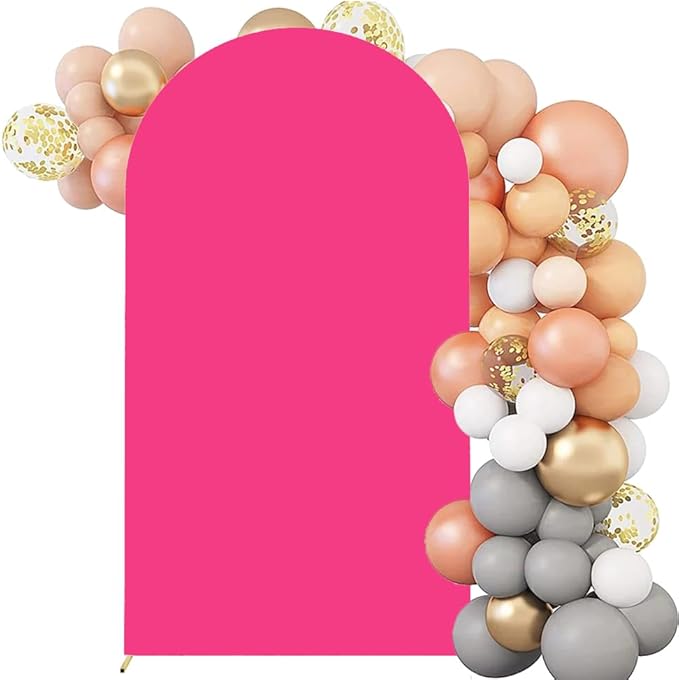 Hot Pink Arch Backdrop Wedding Arch Cover Double Sided Spandex Cover Decorations by SOMUAUY
