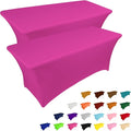 IVAPUPU 2 Pack 6FT Table Cloth for Rectangular Fitted Events Stretch Fuchsia by IVAPUPU