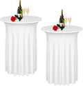 Albassa 2 Pack Cocktail Table Covers 32"x 43" Spandex Stretch Round Cocktail by AlbassaMakeYourPartyUnique