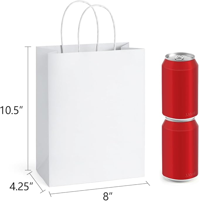 BagDream 50Pcs Gift Bags 8x4.25x10.5 Kraft Paper Gift Bags - Image 2