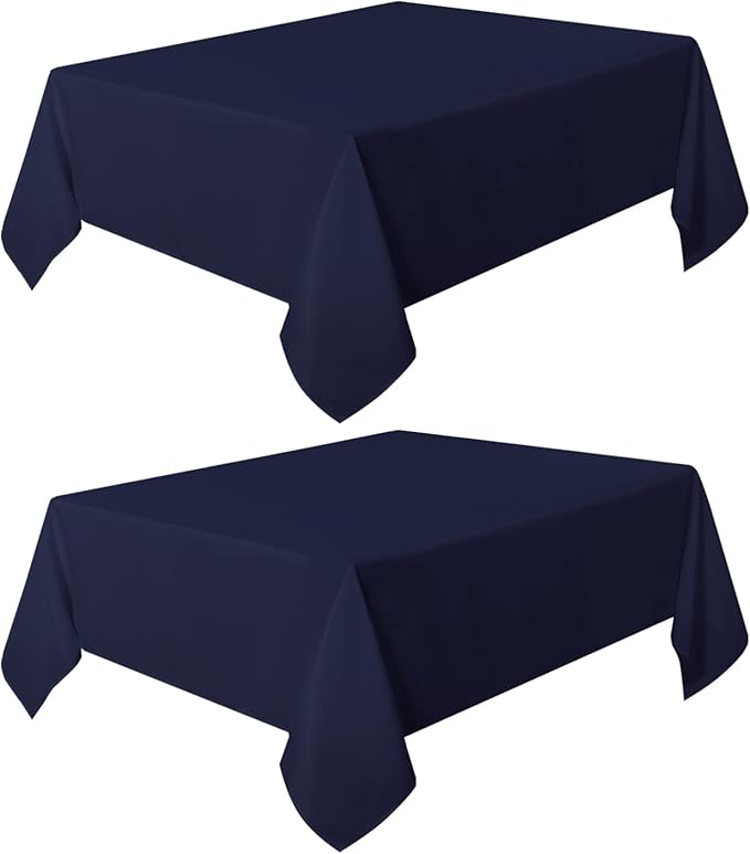 sancua 2 Pack Navy Tablecloth 54 x 54 Inch, Stain and Wrinkle Resistant Square - Image 8