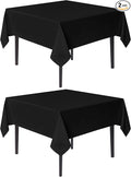 sancua Black Square Tablecloths 54x54 Inch, 2 Pack by sancua