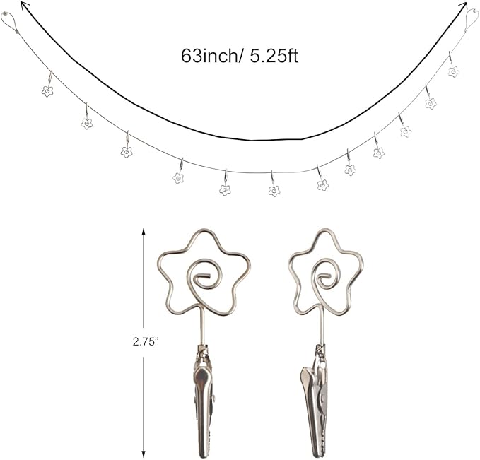 Multi-Purpose Steel Wall Hanging Photo Display Cable Wire Rod - Image 5