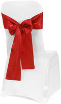 Obstal 10 PCS Burgundy Satin Chair Sashes Bows by Obstal