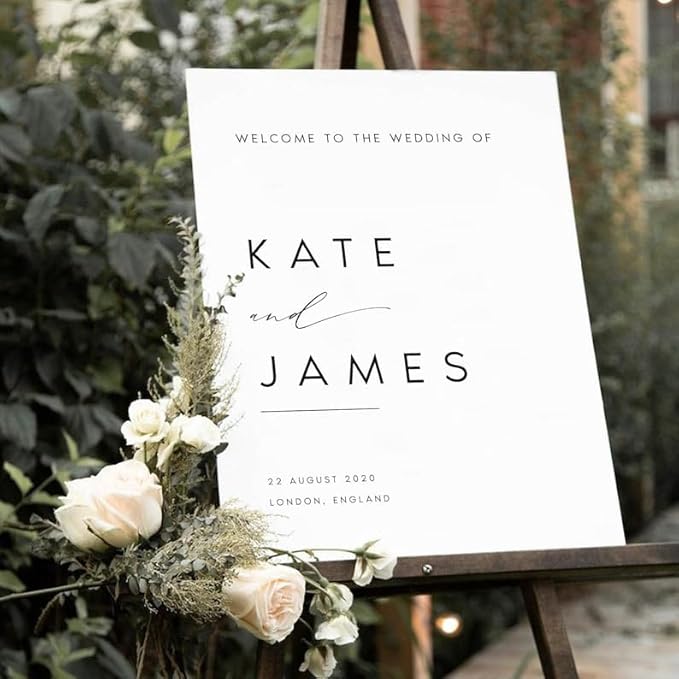 Minimalist Welcome Sign Template, Script Modern Wedding Signs, Large Size - Image 2