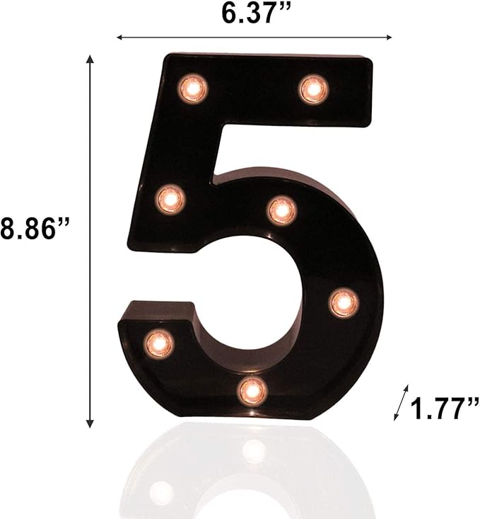 OYCBUZO Light Up Black Alphabet Marquee Number Sign LED Marquee Number Lights - Image 6