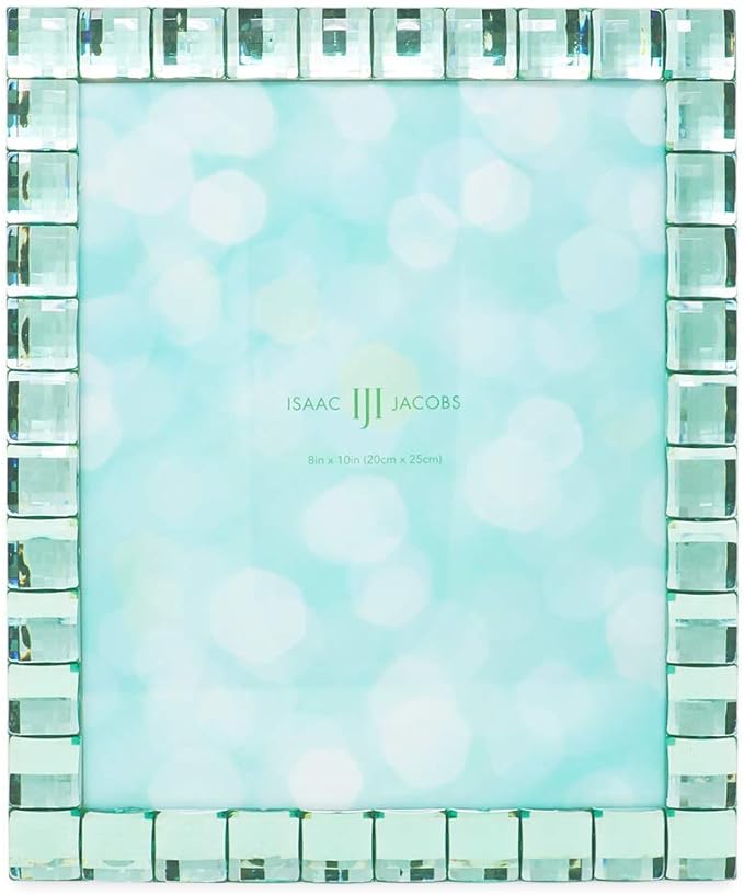Isaac Jacobs Decorative Sparkling Light Green Jewel Picture Frame, Photo - Image 2
