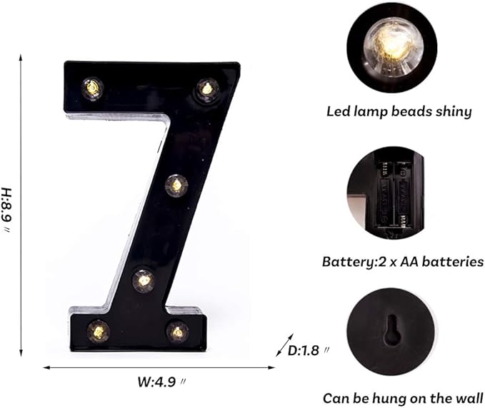 Foaky Black LED Marquee Number Lights Sign Light Up Marquee Number Lights Sign - Image 3
